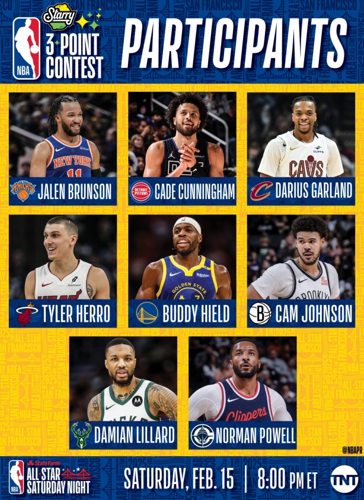 NBA全明星三分大賽名單：利拉德沖擊三連冠 希爾德、康寧漢姆在列